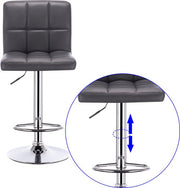 Barkruk Olaf - Met hoge rugleuning - Barstoelen ergonomisch - Zithoogte 60 - 82cm - Wit - Set van 1 - Keuken en bar