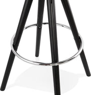 Hoge Barkruk - Zithoogte 75 cm - Wit Kunstleer - Met Rugleuning - Zwart Frame - Set van 1