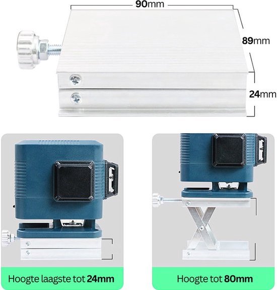 Happyment Zelfnivellerende Kruislijnlaser PRO - Laserwaterpas - Lijnlaser - Bouwlaser - Uitgebreide Set - Met statief - Opbergkoffer