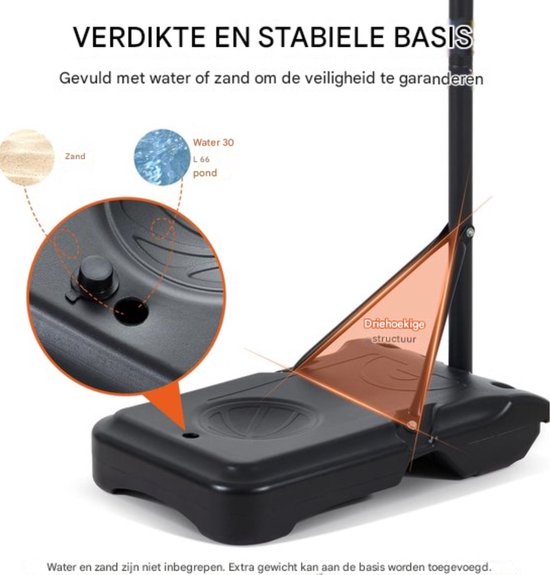 Verstelbare basketbalpaal PRO - Basketbalring - Voor buiten