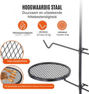 Roterende Grill - BBQ Grillwagen accesoires - Dubbellaags Kookrooster Grillrek 6 kg - Grill rooster