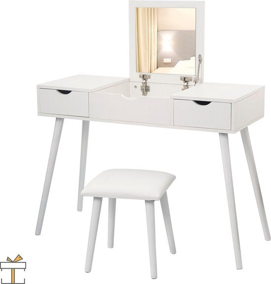 Bolt Edge Luxe Kaptafel - Met Spiegel - Voor Kinderen & Volwassenen - Make-up Tafel