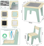 Kindertafel - Speeltafel- Voor Kinderen & Kleuterschool - Kindertafel en stoeltjes - 2-in-1 Speeltafel - Met Opbergruimte & Stoelen - Lichtgrijs