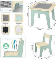 Kindertafel Fioren - Speeltafel- Voor Kinderen & Kleuterschool - Kindertafel en stoeltjes - 2-in-1 Speeltafel - Met Opbergruimte & Stoelen - Lichtgrijs