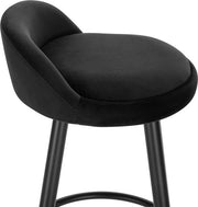 Velvet Barkrukken - Zwart - Met rugleuning - Ergonomisch - Zithoogte 69cm - Set van 2