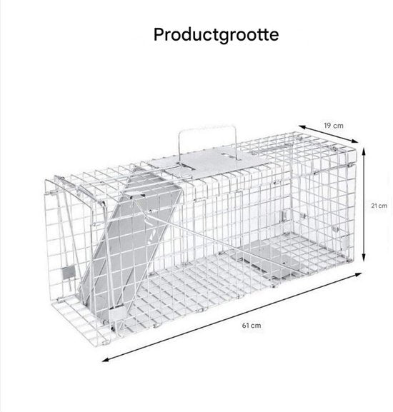 24" Rattenval - Grote Dierenvalkooi voor Zwerfkatten - Humane Rescue - Opvouwbare Catch & Release Dierenval - Binnen & Buiten