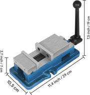 Bankschroef PRO - Bekbreedte 80 mm - Staal - Hoge Precisie - Blauw