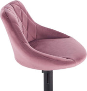 Designer Barkruk Berlo - Met rugleuning - Stevig - Ergonomische barstoel - Velvet - Zithoogte 60 - 82cm - Roze - Set van 1 - Keuken en bar - In hoogte verstelbaar