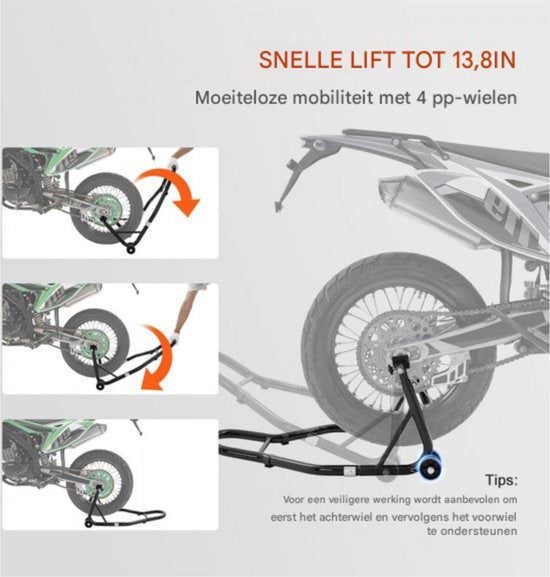 Motorstandaard Set - Motor standaard - Motorsteun - 2 Stuks Reparatiestandaard - 390KG Capaciteit Voorzijde