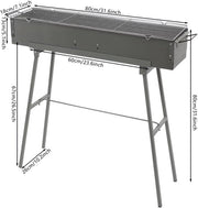 BBQ-grills - Voor camping - Draagbare, opvouwbare houtskoolgrill - Grijs - 60*18*65cm