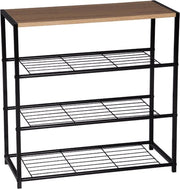 Bolt Edge Schoenenrek - Zwart - Vintage Design - 6-9 Paar - Voor Hal of Slaapkamer