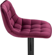 Barkrukken Jerino - Met rugleuning - Rood - Set van 2 - Keuken - Barstoelen ergonomisch - Verstelbaar in hoogte - Zithoogte 60-82cm
