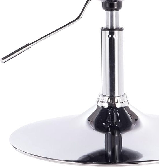 Barkruk Larrie Elroy - Industrial Wit - Barkrukken set van 1 - Barstoel Kruk - Barstoelen met rugleuning - Keukenstoel - In hoogte verstelbaar - Kunstleer
