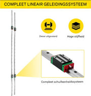 Lineaire Rails PRO - Lineaire railgeleider - 15-1500 mm - Inclusief 4 Precisie Lagerblokken