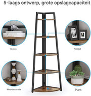 Hoek Boekenkast - Boekenplank - Wandplank - Boekenrek - Bruin