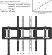 TV vloerstandaard verrijdbaar - Voor 32"-65" inch - Standaard universeel statief - In hoogte Verstelbaar - Zwart