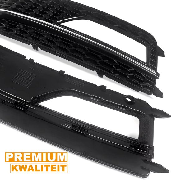 Voorbumper - Voor Audi A4 B8.5 S-Line/S4 2012-2015 - Auto accessoires - Mistlichtgrille - Honingraat stijl - Gloss Zwart