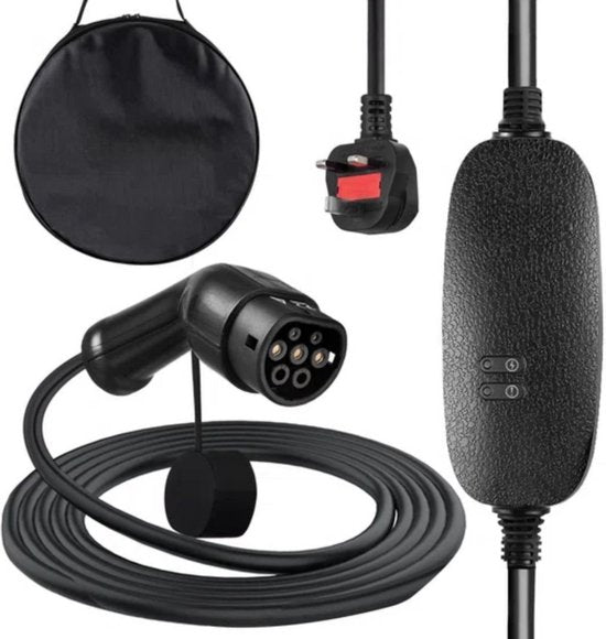 Mobiele Auto laadkabel PRO - Thuislader - Type2 - 6m Kabel - 10A-lader met CEE 32-stekker - 2,3kW - Voor Elektrisch Voertuig (16A/20A/24A/32A)