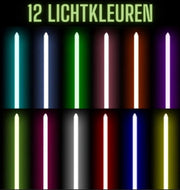 Happyment Lightsaber - 12 Kleuren Licht - Dueling Saber - Cosplay - Draadloos en Oplaadbaar - Metalen Handvat - Zilver