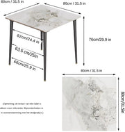 Marmeren Eetkamertafel 4 Personen - Glossy Groen - Metalen Poten - Voor Keuken, Restaurant & Café