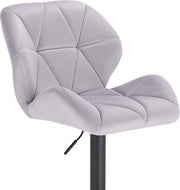 Barkruk - Lichtgrijs - Velvet - Ergonomisch - Verstelbaar - Set van 1
