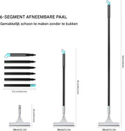 Vloerwisser Deluxe - 2 in 1 - Microvezel & Rubber Combinatie - 154cm Handvat - Voor Efficiënte Vloerreiniging in Huis