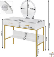 Bolt Edge Kaptafel - Inclusief spiegel - Make-up tafel - Voor kinderen en volwassenen