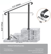 Trapleuning deluxe - Balustrade - Houders - Leuningen voor Trappen - Staal - Met trapleuninghouders - 212CM