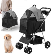 Hondenbuggy - Inklapbare Hondenkar - All terrain - Hondentrolley Aluminium - Huisdierentrolley - 20KG Laadvermogen