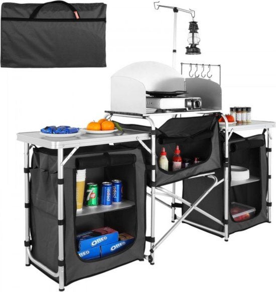 Luxe Campingkeukentafel - Opklapbare Buitenkooktafel - Met Opbergtas - Inclusief Accessoires