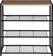 Bolt Edge Schoenenrek - Zwart - Vintage Design - 6-9 Paar - Voor Hal of Slaapkamer