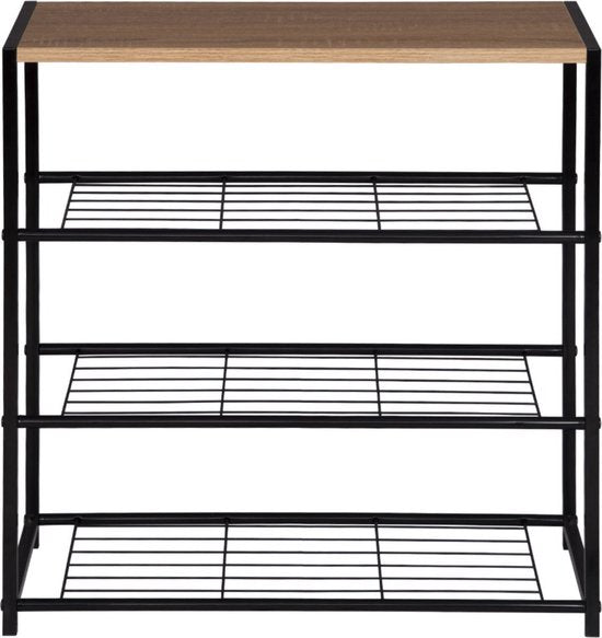 Bolt Edge Schoenenrek - Zwart - Vintage Design - 6-9 Paar - Voor Hal of Slaapkamer