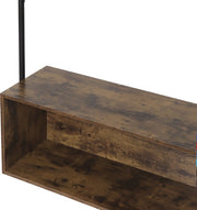 Happyment Kledingrek Kola - Met opbergruimte - Vintage 2 in 1 - Garderobekast organizer schoenenrek - Garderoberek - Opbergruimte - Kledingkast hout - Bruin