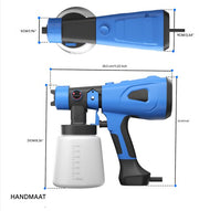 Draadloos Verfspuitpistool - 1000ML Capaciteit - 3 Patronen - Krachtig Elektrisch HVLP Spuitpistool - Voor Plafonds & Muren