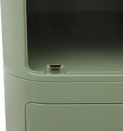Nachtkastje - Bijzettafel - met Wielen - 32 cm - met Verborgen Opbergruimte - Moderne Opbergtafel voor Slaapkamer & Woonkamer - 3-laags - Groen