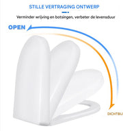 Toiletbril Norien - Softclose Wit met Snelsluiting - Duuroplastisch Antibacterieel Toiletdeksel - Stevige Toiletbril