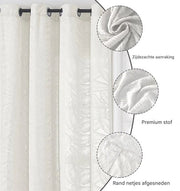 Gordijnen Valora - Lulu - Lichtdoorlatend - Met ringen - 140x213cm - Voor woonkamer & slaapkamer - Wit