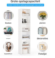 Vakkenkast Elanoir - Boekenkast 180cm hoog - Opbergkast - Woonkamer, slaapkamer, kantoor - Boekenrek