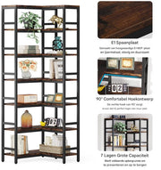 7-laags Boekenkast - Boekenplank - Boekenkast - Wandplank - Boekenrek - Voor opslag en display - Chocolade