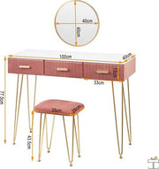 Bolt Edge Kaptafel Deluxe - Inclusief Spiegel en Krukje - Make-up Tafel voor Meisjes - Voor Kinderen en Volwassenen