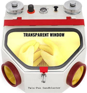 Happyment Zandstraalcabine - Polijstmachine - LED verlichting - Voetpedaal - Wit - Metaal