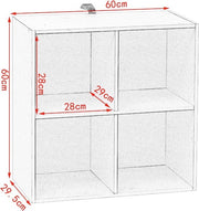 Bolt Edge Boekenkast - 4 vakken - Wit - Hout - MDF