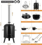 Hongaarse goulash ketel met deksel - 21L - Heksenketel driepoot - Sudderpot - Stoofoven