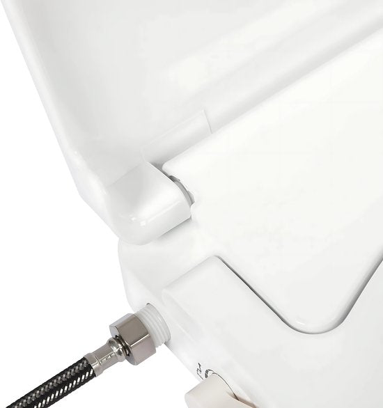Niet-Elektrische Bidettoiletbril - Voor Achter Wassen - Wit, D-vormig en Comfortabel - Dubbel Mondstuk - Voor Langwerpige Toiletten