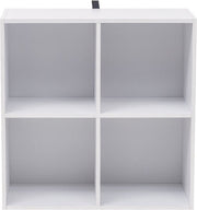 Happyment Moderne Boekenkast - 4 vakken - Wit - Boekenplank - Woonkamer, slaapkamer en kinderkamer - Hout - MDF