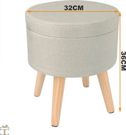 Happyment® Luxe poef - Voetenbank met opbergruimte - Opbergbox hocker - Zitkist met deskel - Black friday - Kerstcadeau - Licht Grijs