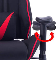Happyment Gamestoel Diva - Stof - Met rugleuning en armleuning - In hoogte verstelbaar - Ergonomisch - Rood/Zwart