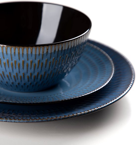 Morencia Serviesset - 48 delig - 8 persoons - Sky blauw - Dinerborden - Bordenset - Diepe borden - Ontbijtborden - Servies - Keukenservies