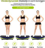 Happyment Trilplaat Fitness - Met Bluetooth Speaker - Trilplaat Vermageren - Meerdere Functies - Met Led Display - Met Elastieken