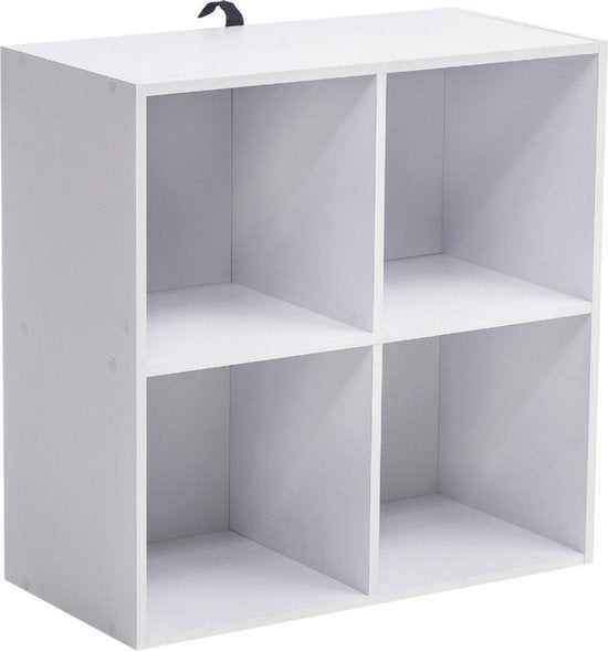 Bolt Edge Boekenkast - 4 vakken - Wit - Hout - MDF